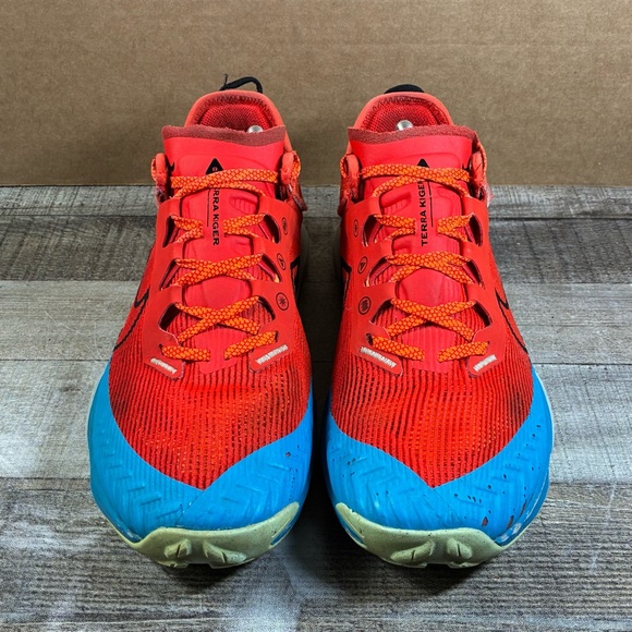 Nike Air Zoom Terra Kiger 8 Men’s Size 10 Habanero Red Blue Trail Shoes Sneakers - Picture 3 of 11